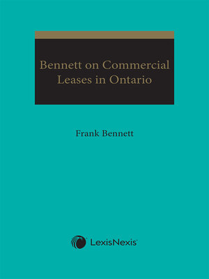 cover image of Bennett on Commercial Leases in Ontario